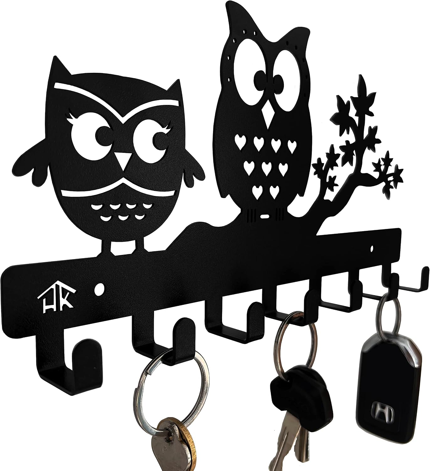 Owl Key Holder - Metal Key Cabinet, Duo Key Hooks, 10.6 x 6.15 x 1 INCH image 5
