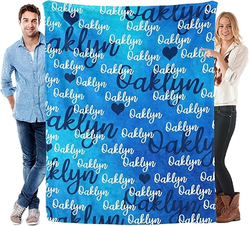Miniatura 8 de Manta con nombre personalizada para niños y adultos, manta de franela personalizada (estilo 03, 30 x 40 pulgadas)