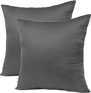 Perfect Sleeper 20x20 Inch (50x50 cm) Hotel Quality Premium Soft Polyester Fiber Cushion Filler - Set of 2 (Grey)