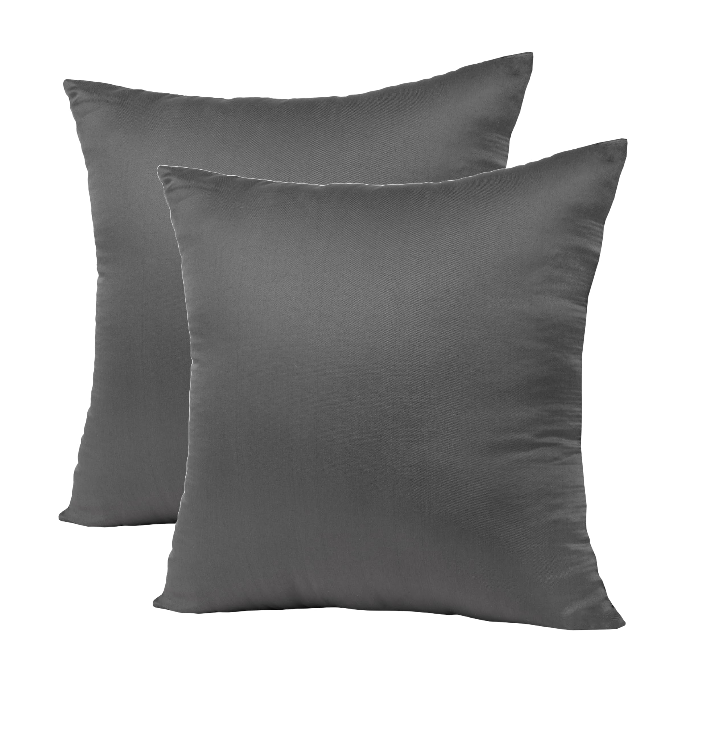 Perfect Sleeper 16x16 Inch (40x40 cm) Hotel Quality Premium Soft Polyester fiber Cushion Filler - Set of 2 (Grey)