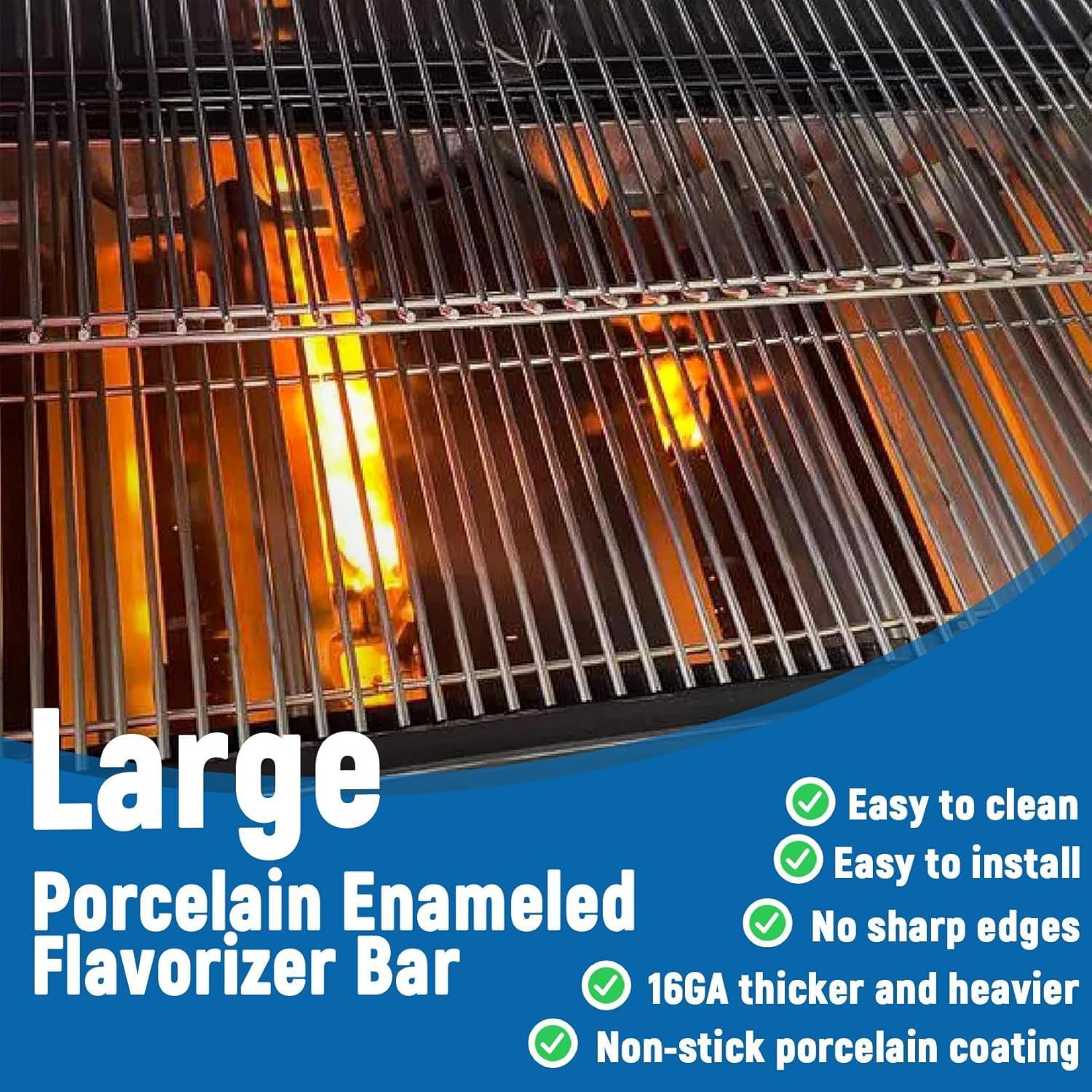 SafBbcue 68947 Grande barre aromatisante pour barbecue à granulés de bois Weber SmokeFire EX4 EX6, pièces de rechange pour Weber Smokefire ELX4 EPX6 ELX6, en acier inoxydable