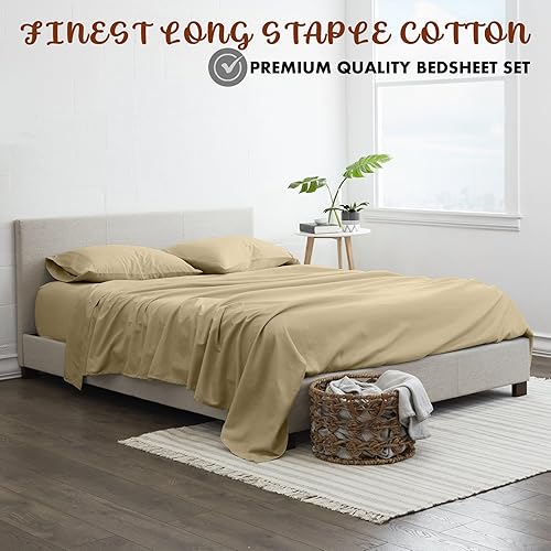 Miniatura 3 de My Egyptian Giza - Sábanas de algodón Giza tamaño King, bolsillo extra profundo de 16 pulgadas para colchón grueso de ensueño, 100% algodón de fibra