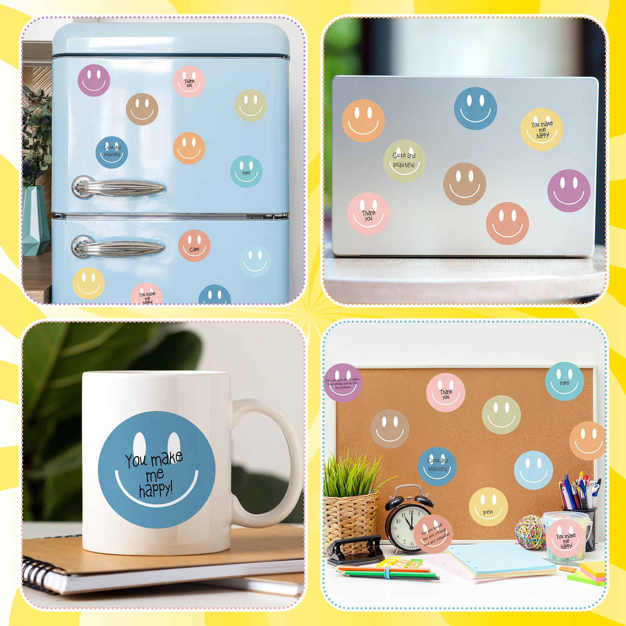 AgincBerry Boho-Haftnotizen mit lächelndem Gesicht, bunt, adrett, selbstklebend, Mini-Notizblock, kreatives Design, Notizblock, Schreiben, Haftnotizen, Büro, Zuhause, Geschenk-Tab-Zubehör, 30 Stück