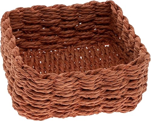 Boston International Cesta tejida servilletero, tamaño cóctel, terracota