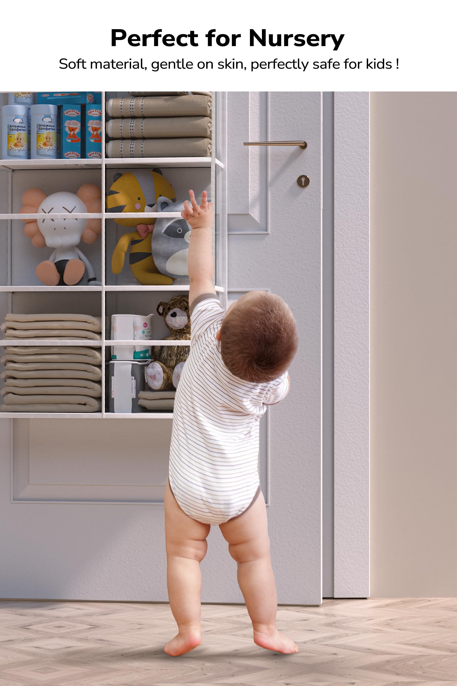 ALLTIDYUP Wiszący organizer do spiżarni nad drzwiami, 5 półek, przezroczyste plastikowe kieszenie, duża pojemność do szafy, sypialni, łazienki