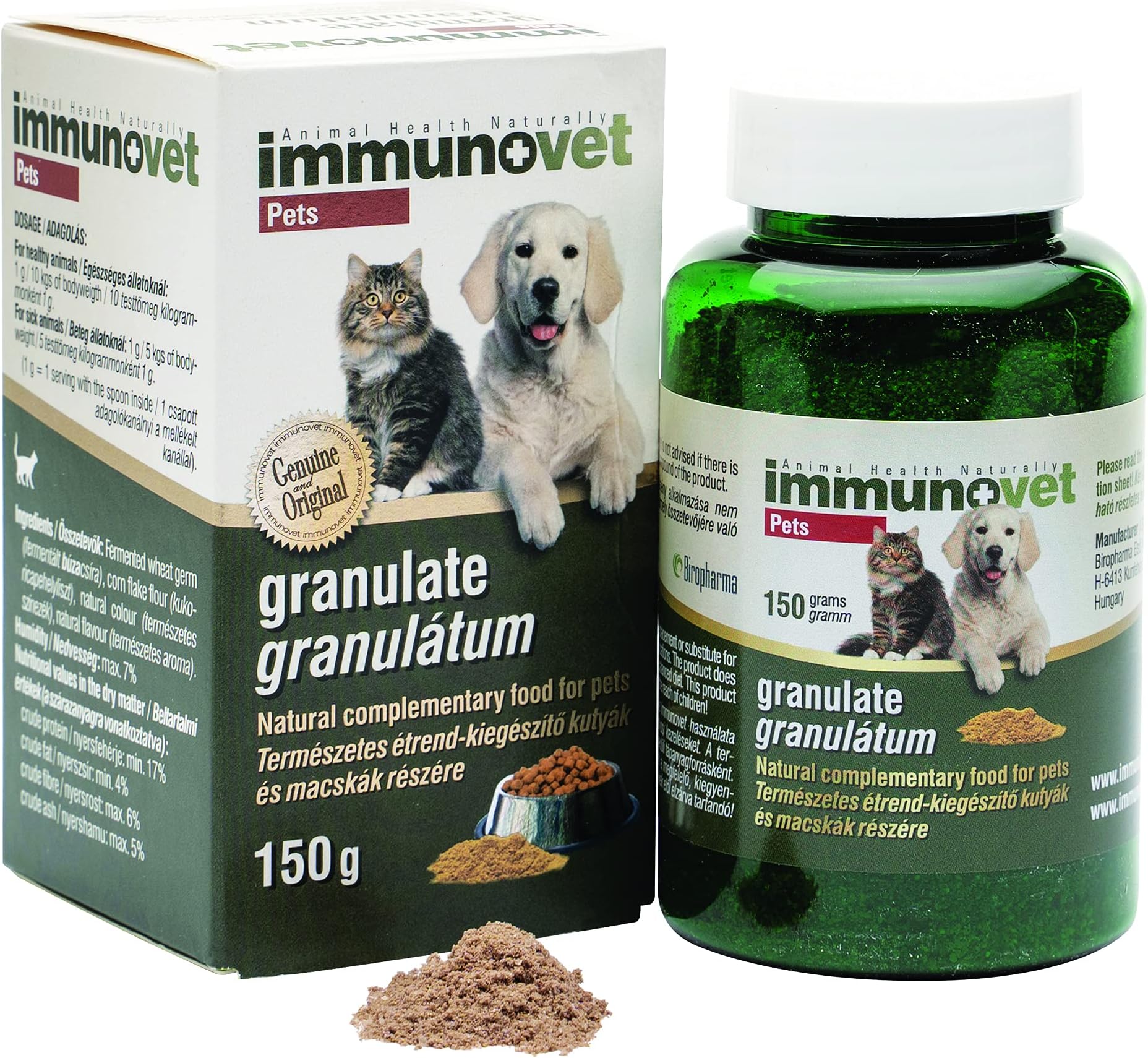 Fermented Wheat Germ Extract, Spermidine, ImmunoVet, for Pets Supports Daily Immune, Organs, Cells, Energy, Vitality, Metabolism, Joints & Memory Granulate,150g
