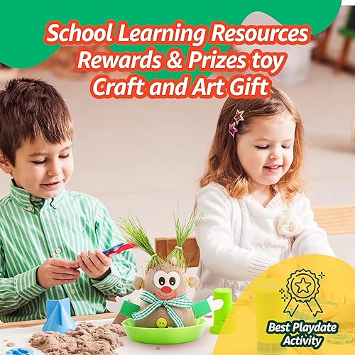 Miniatura 6 de Kit de cultivo de muñecas de hierba DIY (6 paquetes) – Regalos ecológicos para cumpleaños, actividades de juego, recuerdos de fiesta, regalo de