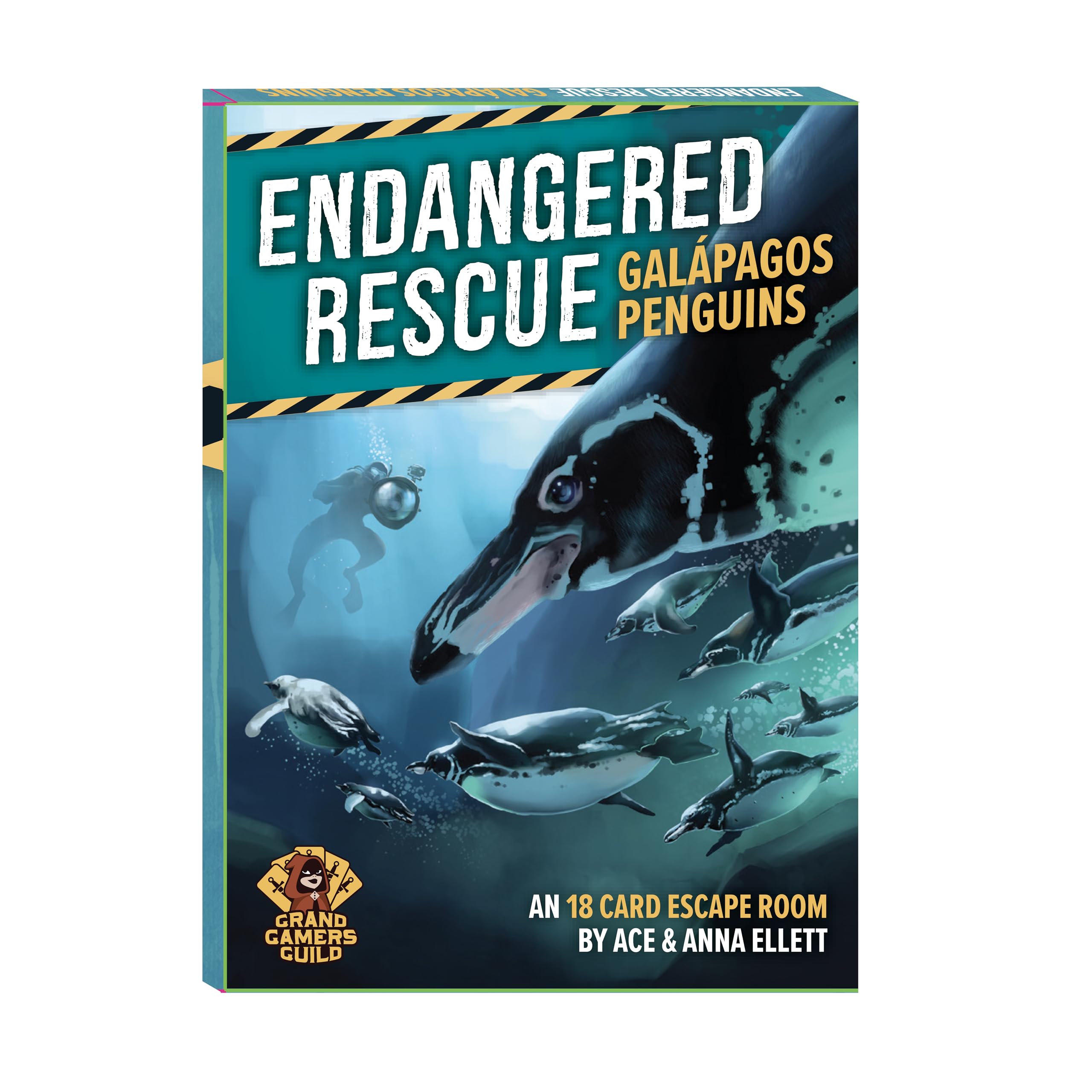 Grand Gamers Guild Endangered Rescue #1 Galapagos Penguins, Strategy Board Game, for 1 to 4 Players and Ages 14+