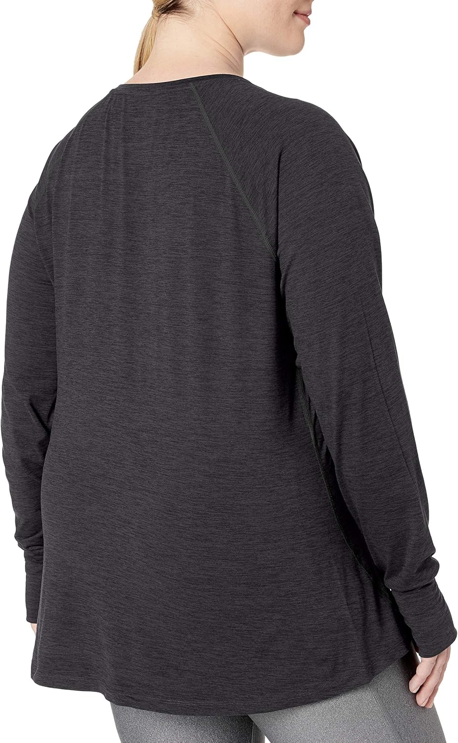  Essentials Women's Brushed Tech Stretch Long-Sleeve Crewneck Shirt (Available in Plus Size) : Clothing, Shoes & Jewelry