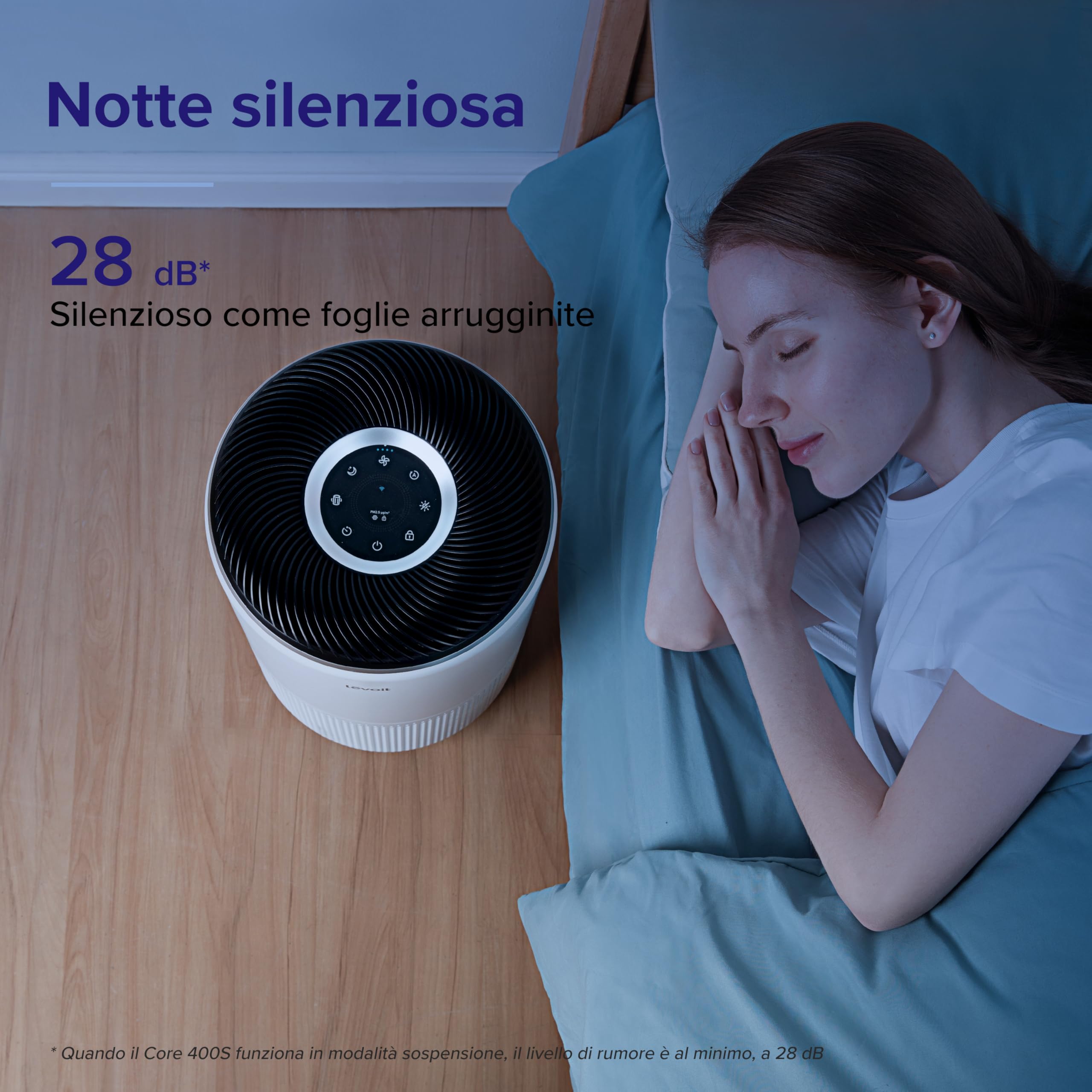LEVOIT Purificatore d'Aria Smart con APP e ALEXA, Depuratore CADR 433m³/h fino a 90m², 27 dB Silenziosa, Display PM2.5, Filtro HEPA, Elimina 99.97% di Allergi Polline Polvere Odori per Casa