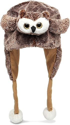 Miniatura 19 de Puzzled Sombrero de felpa de alce marrón, sombrero súper suave y cálido con orejeras, acogedor sombrero de invierno de forro polar para niños