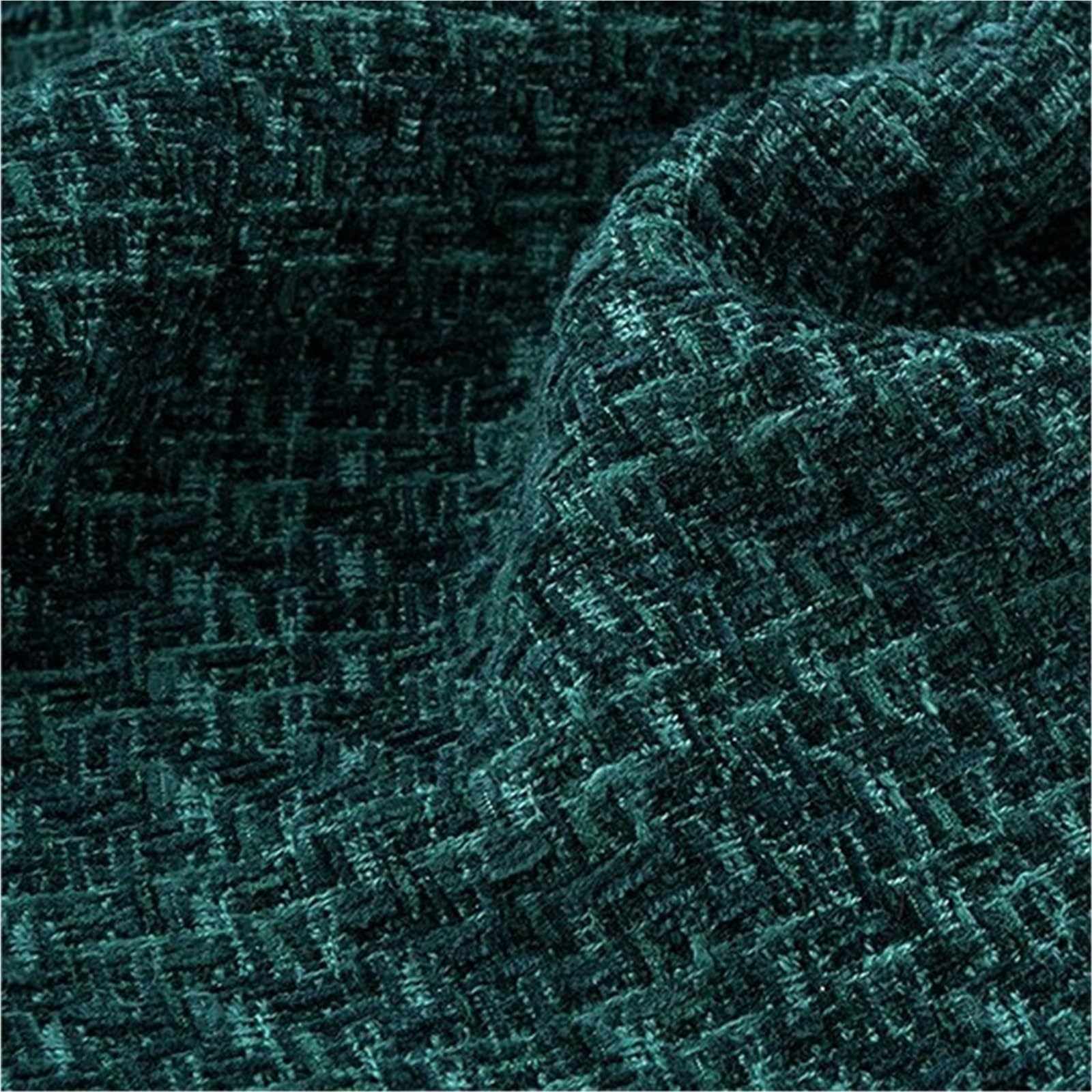 Tradycyjna tkanina tweedowa, Tweed Chenille Blend Fabric Multicolor 1 meter x 153 cm for DIY Sewing(Dark Green)