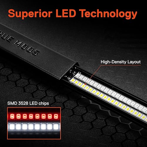 Miniatura 4 de True Mods - Tira de luz LED ahumada de 60 pulgadas para puerta trasera de camioneta, remolque de vehículo aluminio rígido secuencia de arranque de