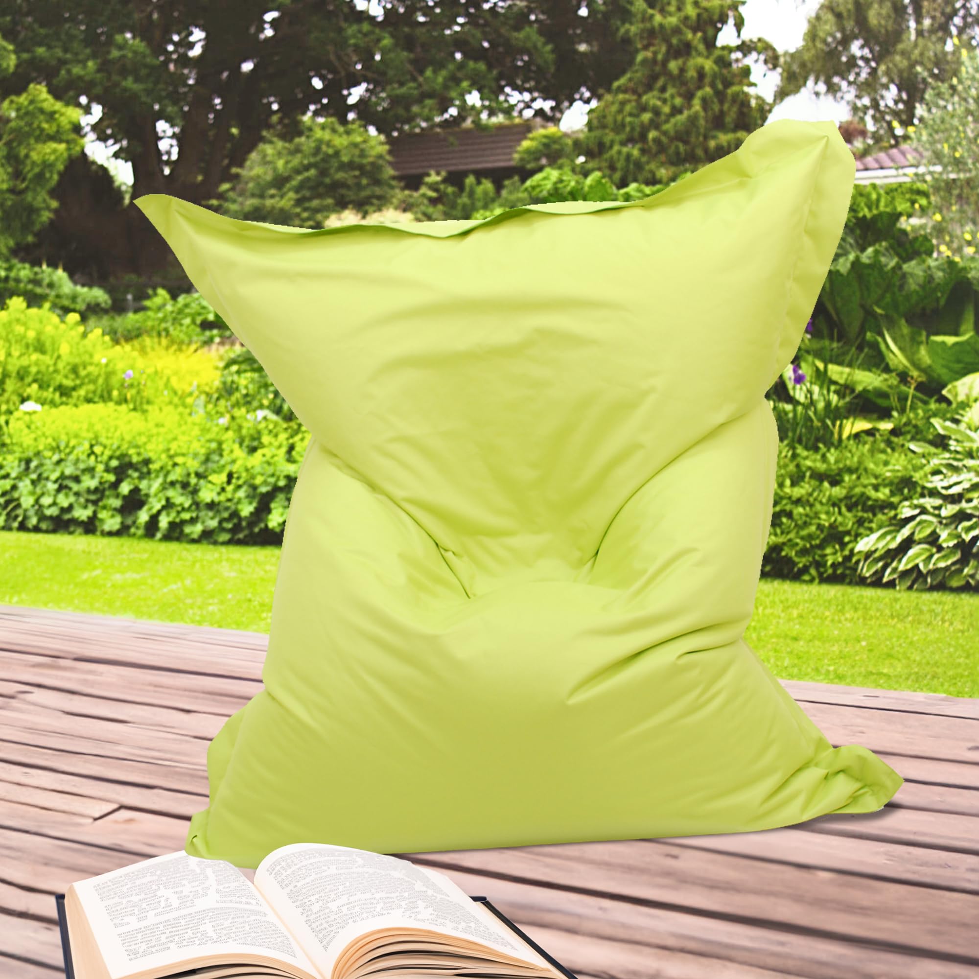 Outdoor & Indoor Eco-pouf con imbottitura ECO, pouf gigante, poltrona relax, cuscino da pavimento, Bean Bag 350L (verde)