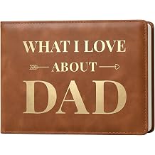 What I Love About Dad Leather Book &ndash; A Fill-In-The-Blank Keepsake Journal Gift for Dad Birthday Father's Day Christmas from Daughter Son