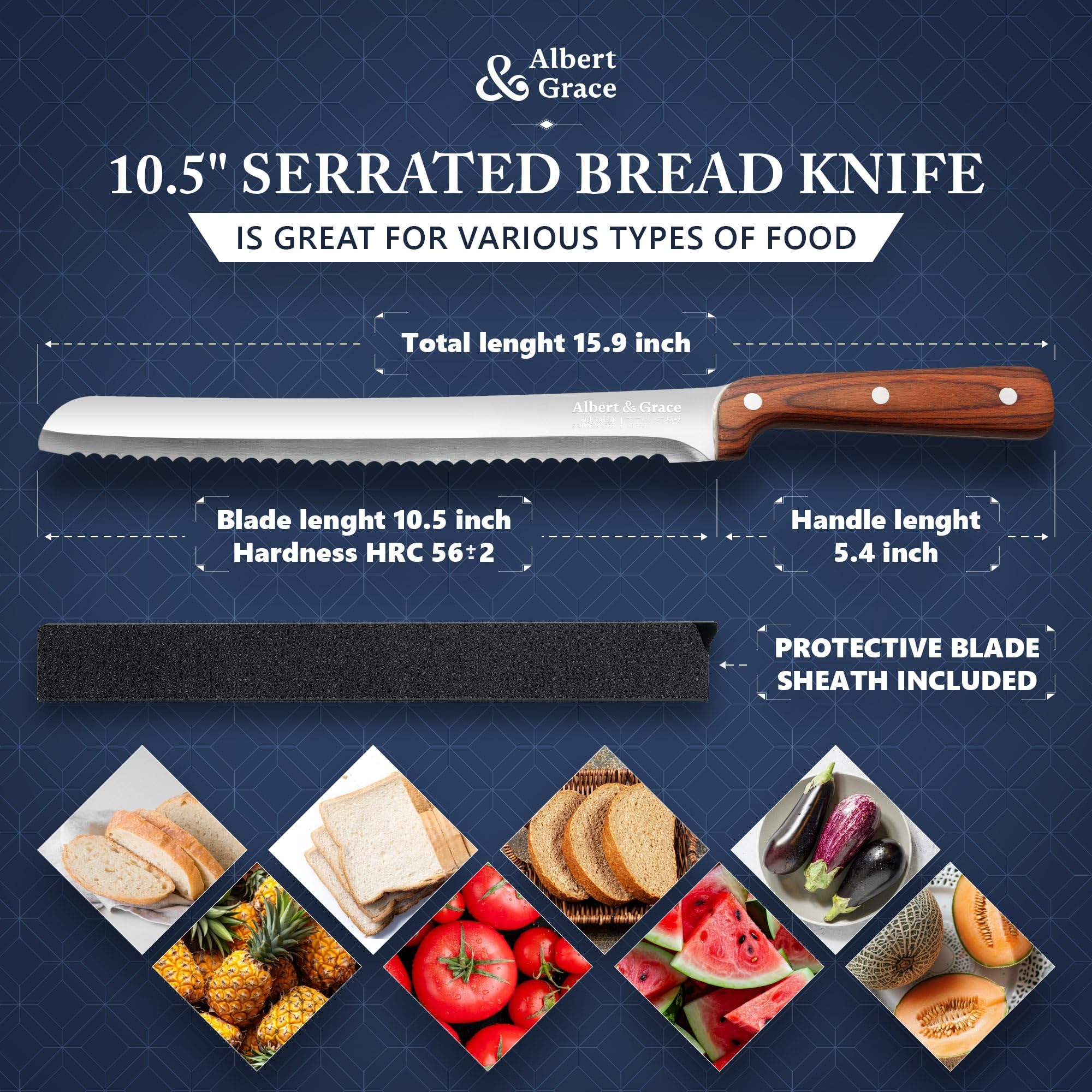 Serrated Bread Knife - Perfect for Sourdough -3
