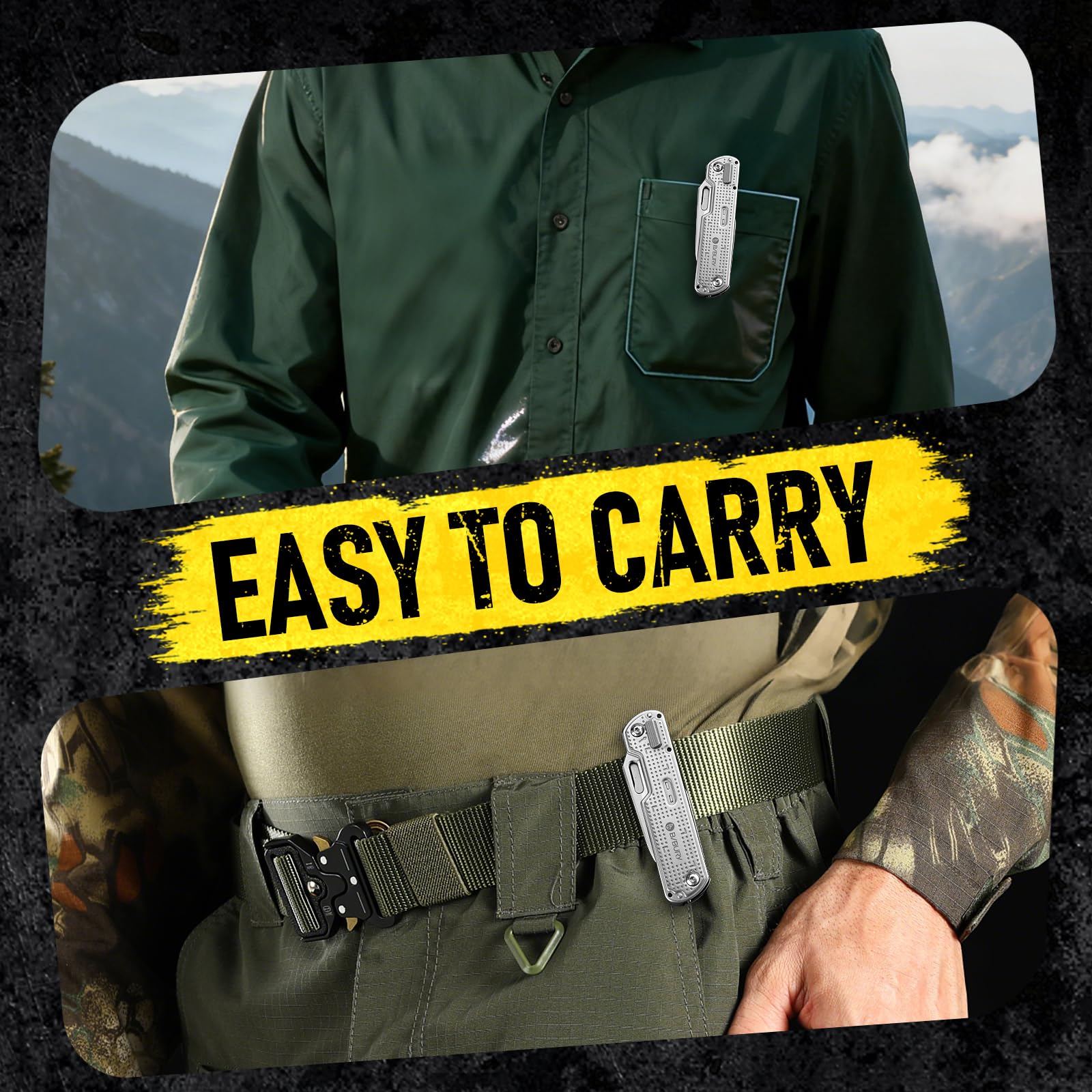 Regalos para hombres, BIBURY navaja multiusos EDC, cuchillo de supervivencia, multiherramienta camping accesorios, regalo para papá, gadgets de cumpleaños para hombres, regalos navidad - BI2056