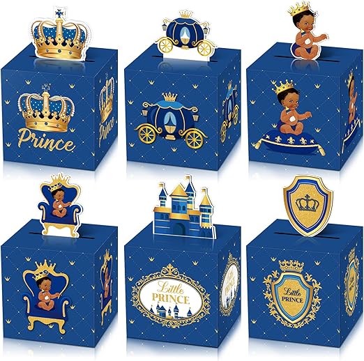 Outus 36 Pieces Prince Party Favor Boxes African American Prince Boxes Little Prince