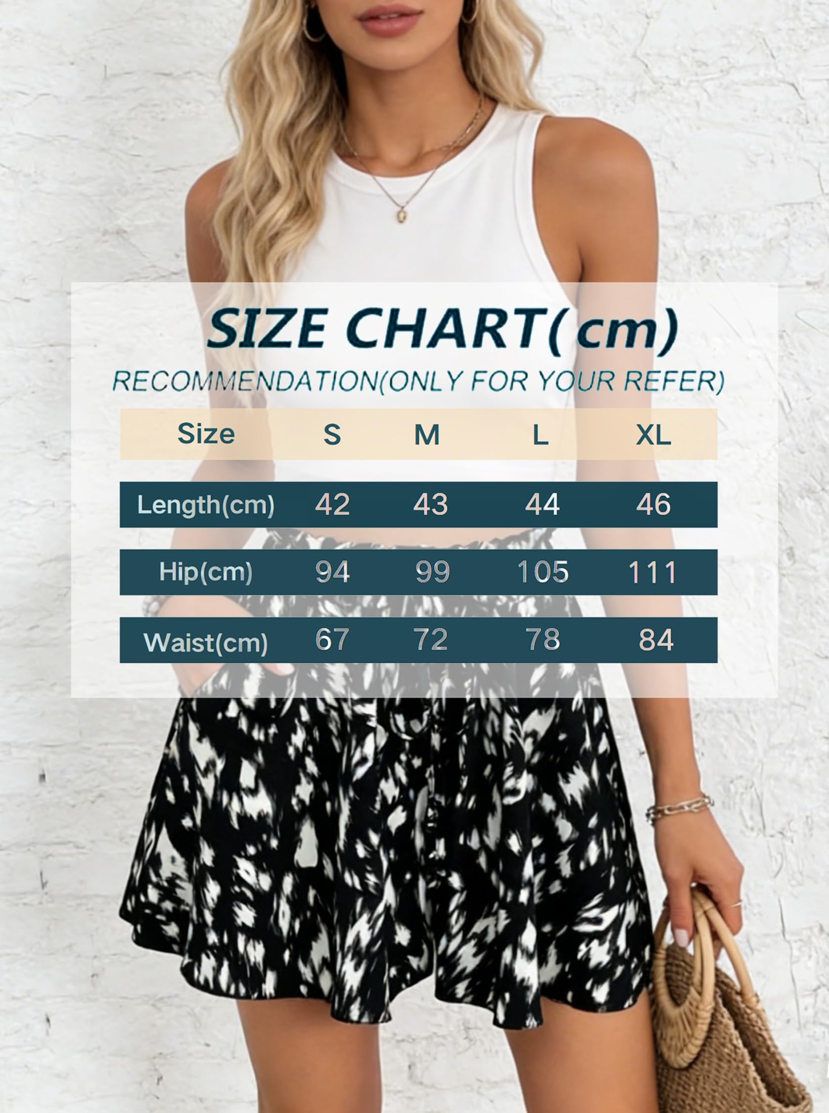 Pantaloncini Donna Estivi Eleganti Vita Alta Gamba Leggero Larga Shorts Boho Casual Larghi Shorts Donne Elasticizzata con Coulisse Pantaloncini Spiaggia