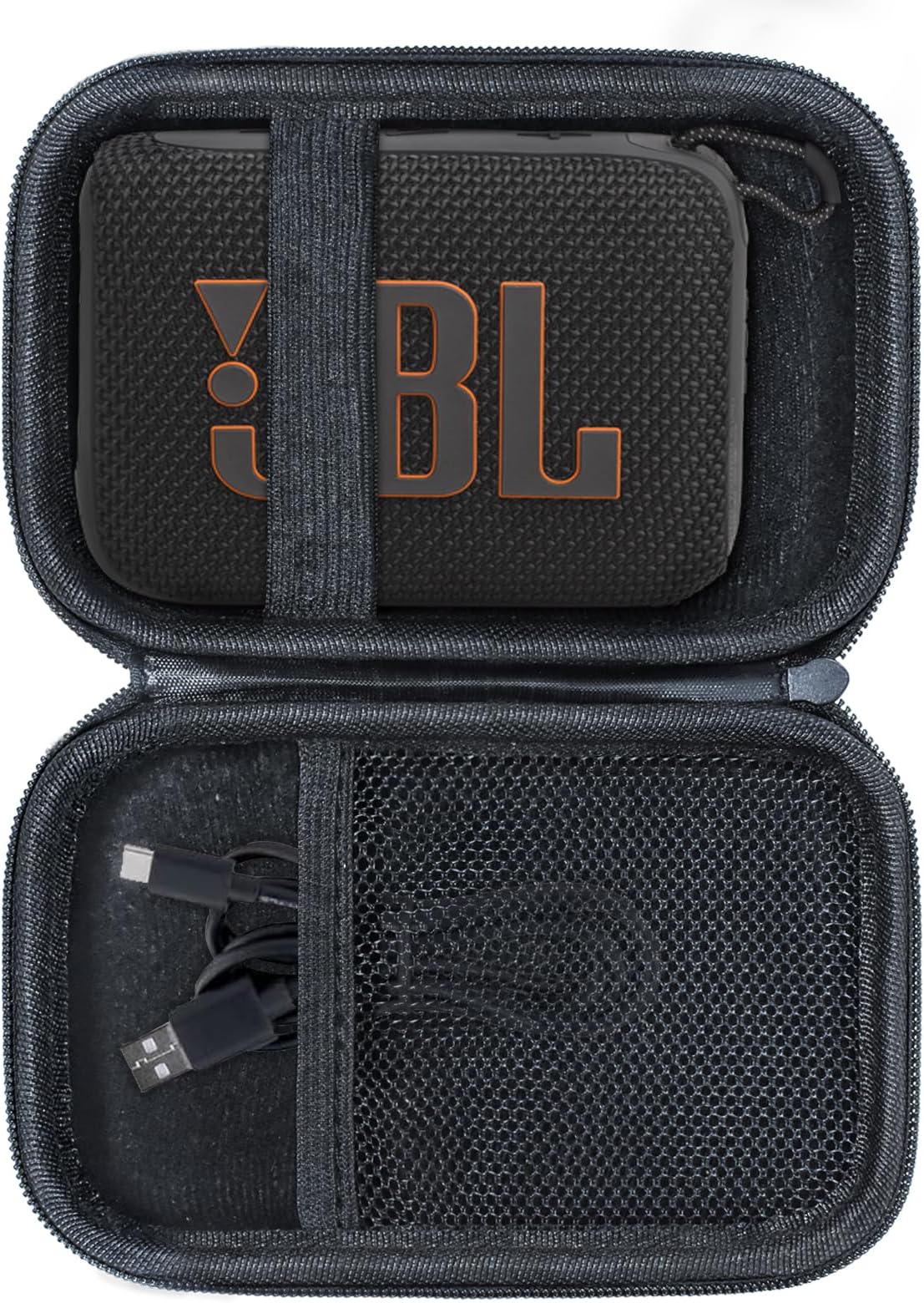 Case for JBL GO 4 GO 3 Portable Bluetooth Speaker, Eco Cover for JBL GO 4 Speaker with Adapter Slots, Waterproof and Dustproof Feature, Black - Case Only