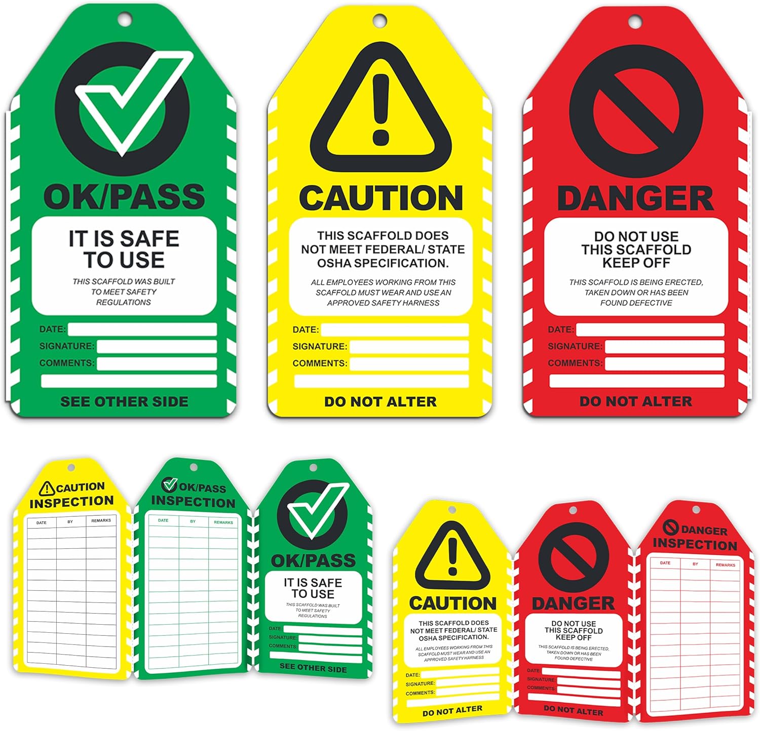 Amazon.com: iFioz Scaffold Inspection Tags 25 Pack, PF-Cardstock ...