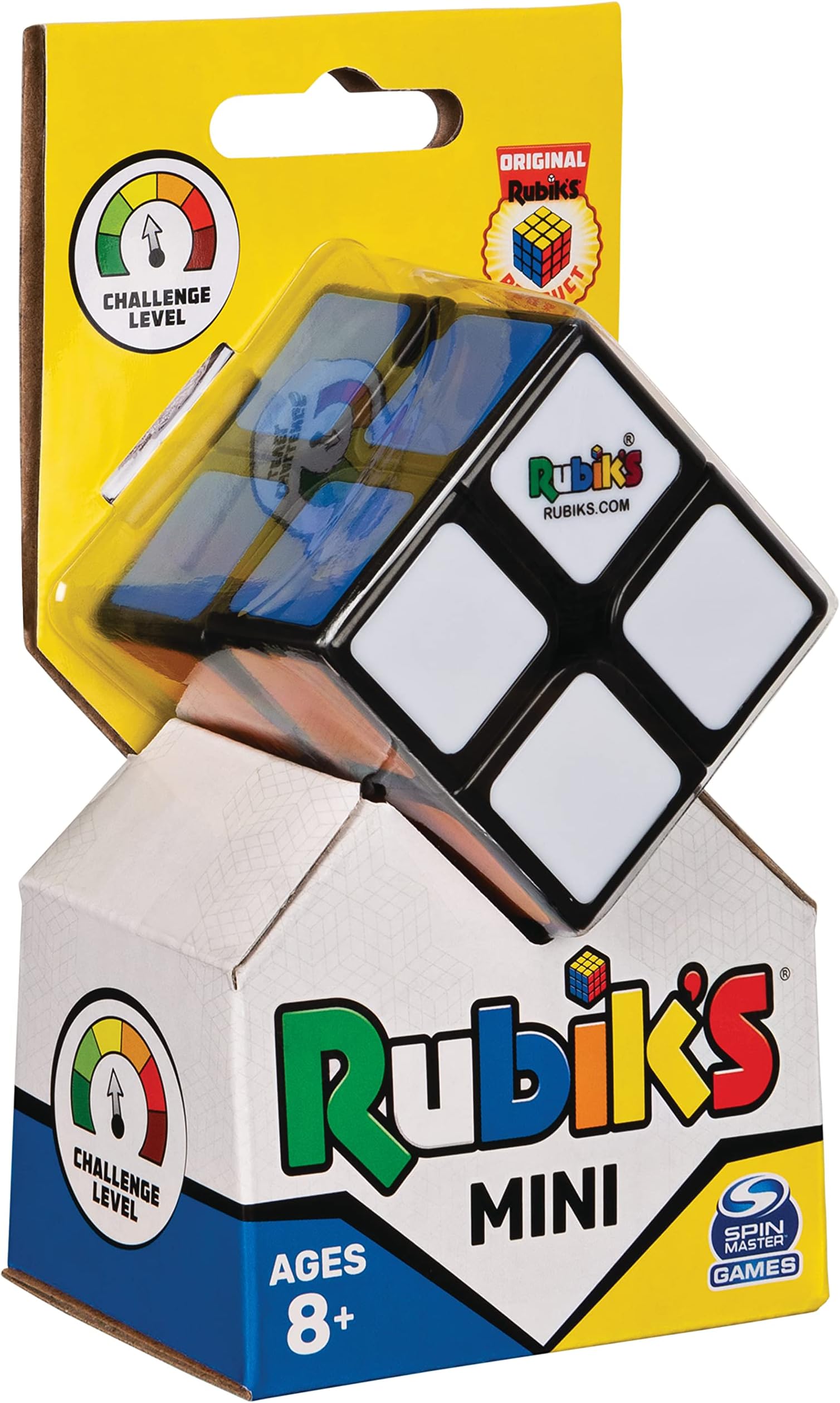 Spin Master Rubik's 6064345, , 2X2 MINI, Original, with 2 Layers 4 Cube, Professional Puzzle Color Combination, Pocket Suitable for children from 8