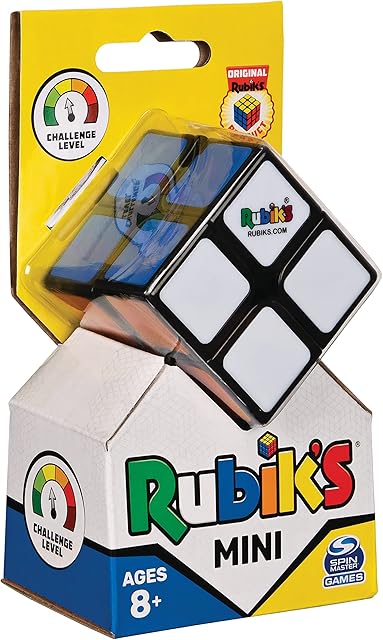 Rubik's 6064345, SPIN MASTER, 2X2 MINI, Original, with 2 Layers 4 Cube, Professional Puzzle Color Combination, Pocket Suitable for children from 8