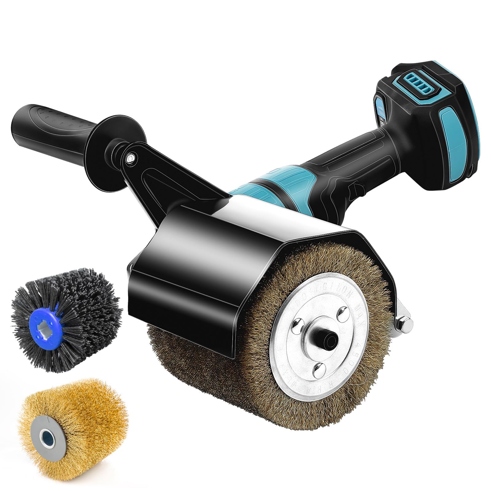 Ponceuse à brosse sans fil Compatible avec Makita 18V, Satinage Brosse à Poncer, Appareil de Brossage pour la Rénovation de Surfaces de Toutes Sortes, Réglage de la 6 Vitesse (Sans Batterie)