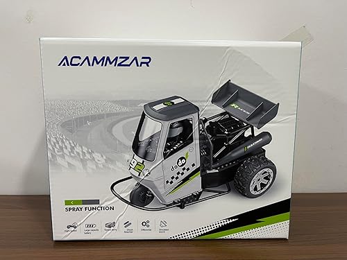 Miniatura 7 de ACAMMZAR Coche de control remoto para niños, motocicleta RC 116, 22+kmh, control remoto de tres ruedas, con luz, spray para niños y niñas, regalo de