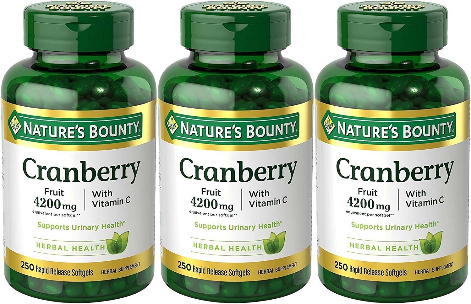 Nature's Bounty Cranberry Fruit 4200 mg with Vitamin C, 250