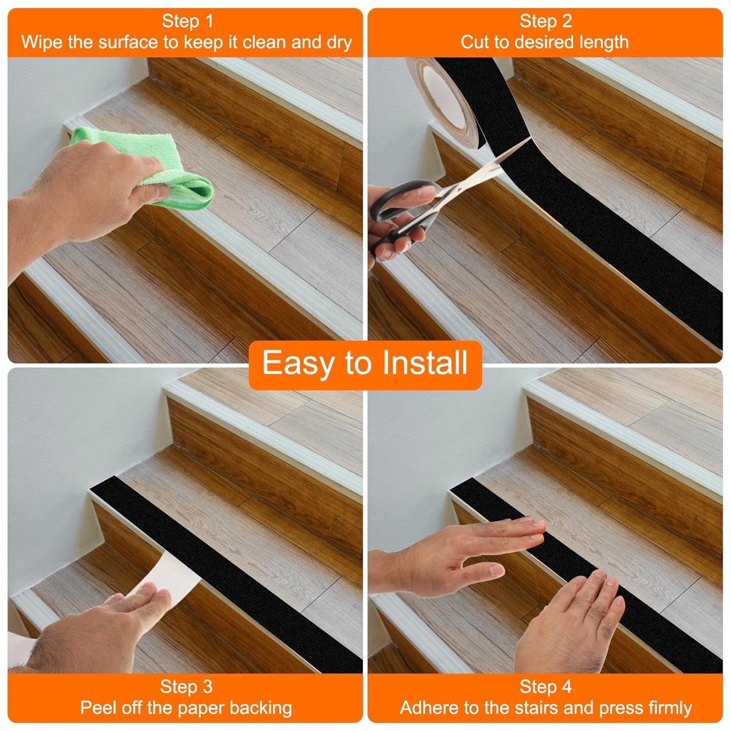 Anti Slip Traction Tape 1" x 16.4ft Non Slip Grip Tape Water Resistant High Friction Weatherproof Outdoor Anti-Slip Tape, Brown