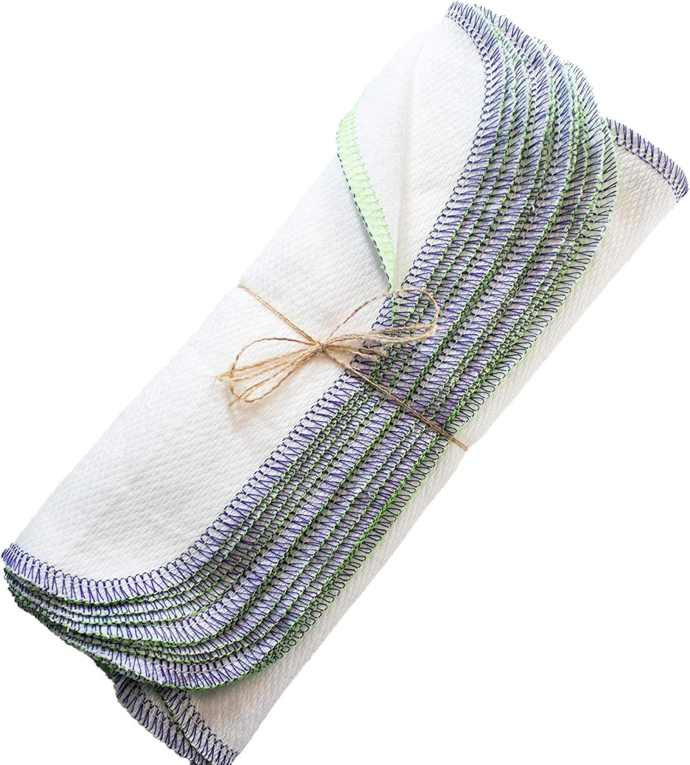 One dozen purple and lime two tone paperless towels