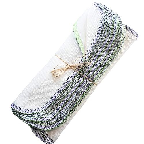 One dozen purple and lime two tone paperless towels