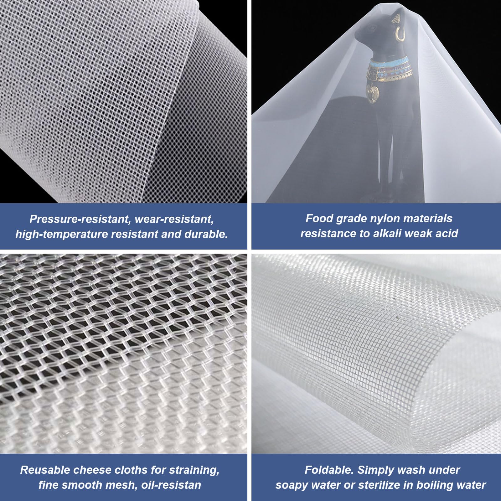 Tela de Filtro de Malla Nailon Fina 150 mesh 1x5m Alimentario Industrial para Pintura Agua