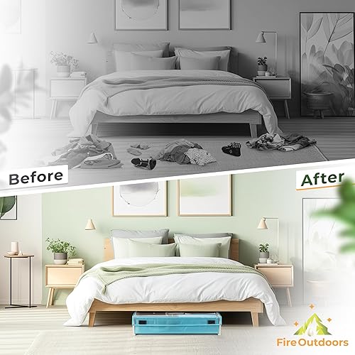 Miniatura 6 de Almacenamiento debajo de la cama con ruedas - Contenedores de almacenamiento debajo de la cama sin esfuerzo para ropa y zapatos - Cajones