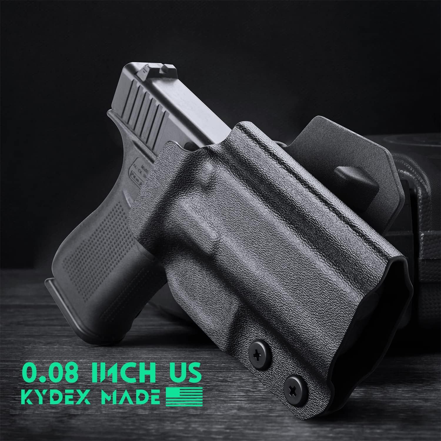 WARRIORLAND OWB Kydex Paddle Holster, Optional for Glock 43/ 43X/ 43Xmos & 17/20/ 21/22/ 23 Gen 3-5, Sig P365XL, Ruger Max-9/ LCP Max .380, Walther PPS M2, Fits 1.5"-1.75" Belt, Optics Cut & Adj. Cant