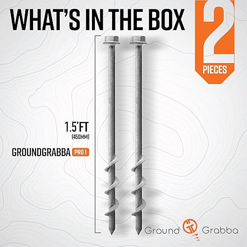 Miniatura 7 de GROUNDGRABBA Estaca atornillada para arena y suelo suelto  Tornillos de tierra de anclaje de tierra accionados por taladro de primera calidad