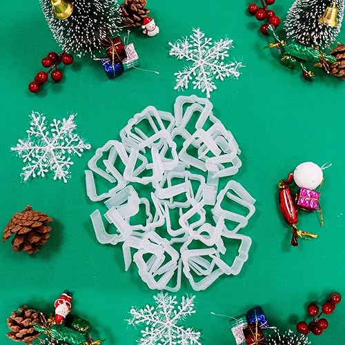 Miniatura 5 de CXLHO 100 ganchos para colgar luces navideñas, 1.62 pulgadas, clips de plástico para luces navideñas C7, C9, mini cadena de luces para techo al aire