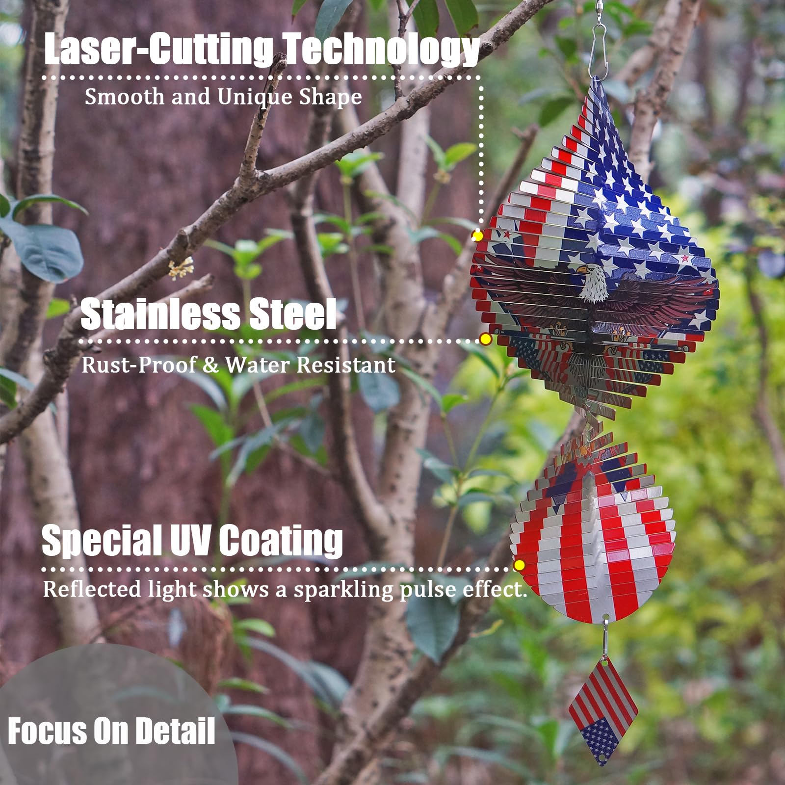 Windsocks Outdoor Heavy Duty American Flag Wind Spinner - 12 Inch 3D ...