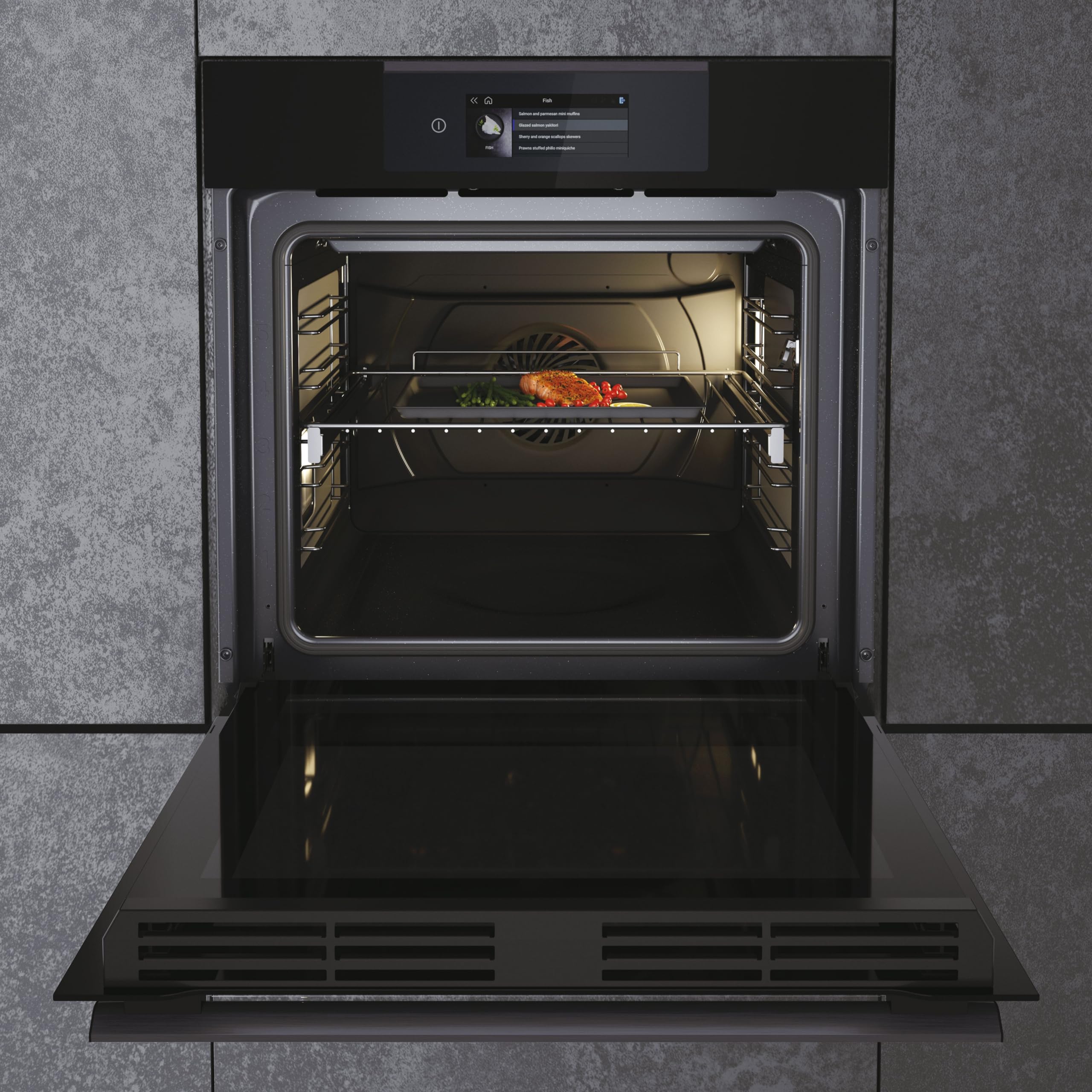 Haier I-TOUCH Serie 6 HWO60SM6T5BD / Einbau-Backofen/Heißluft/Grill / 60 cm/Touch Bedienung mit TFT/Katalyse Selbstreinigung/Wi-Fi Funktion/Bratenthermometer / 4-fach Türverglasung