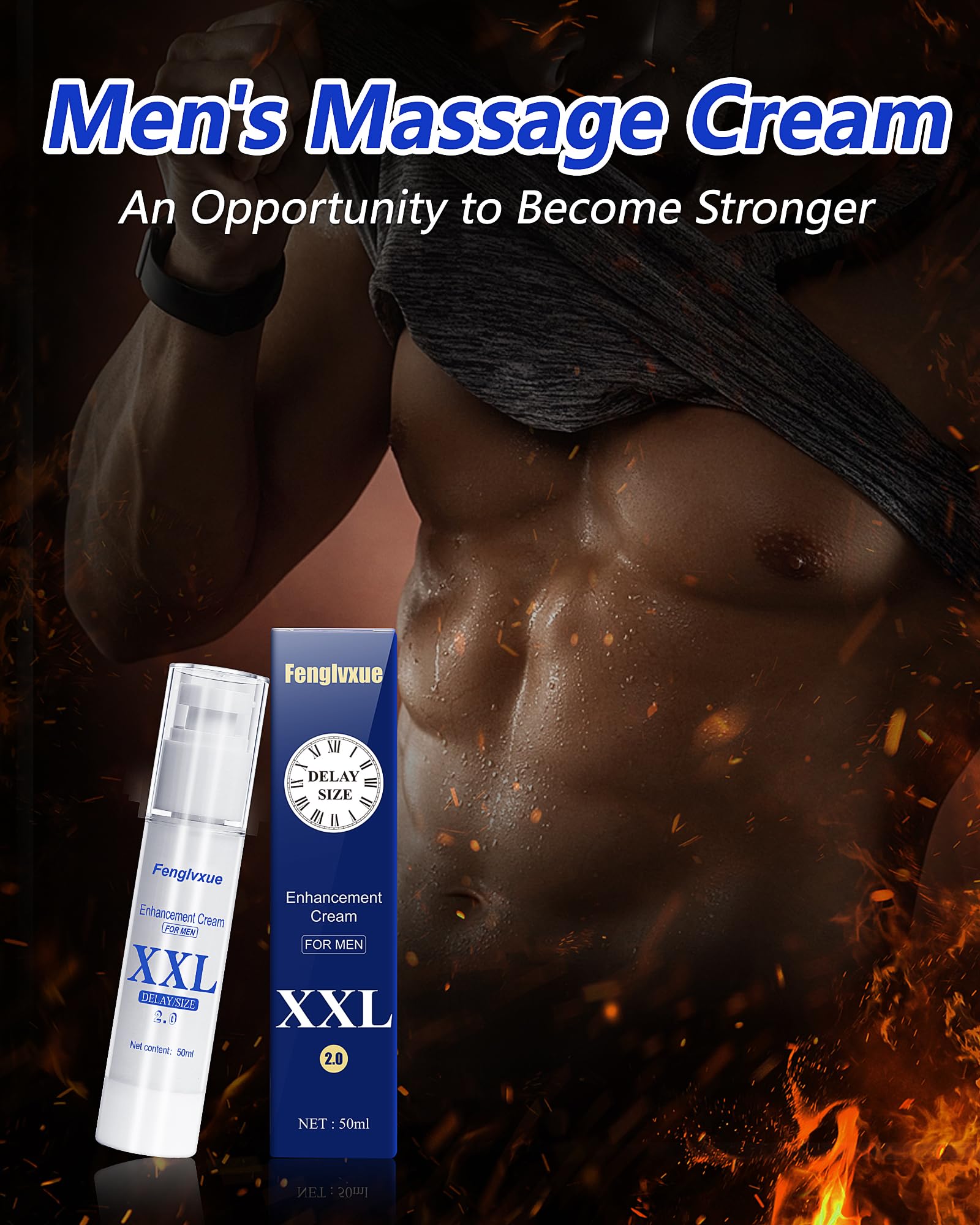 Krem do powiększania mężczyzn, krem do masażu męskiego, dla mężczyzn XXL super krem do pielęgnacji 2,0, 50 ml