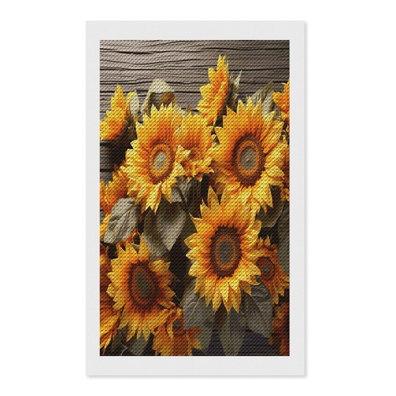 FekiLoot Plants Theme Sunflower Paint by Numbers Kit for Adults Beginner DIY Diamond Dots Paintings Round Full Drill Diamond Art Kits Picture Diamond Art Painting Kits for Home Decor 12"x20"