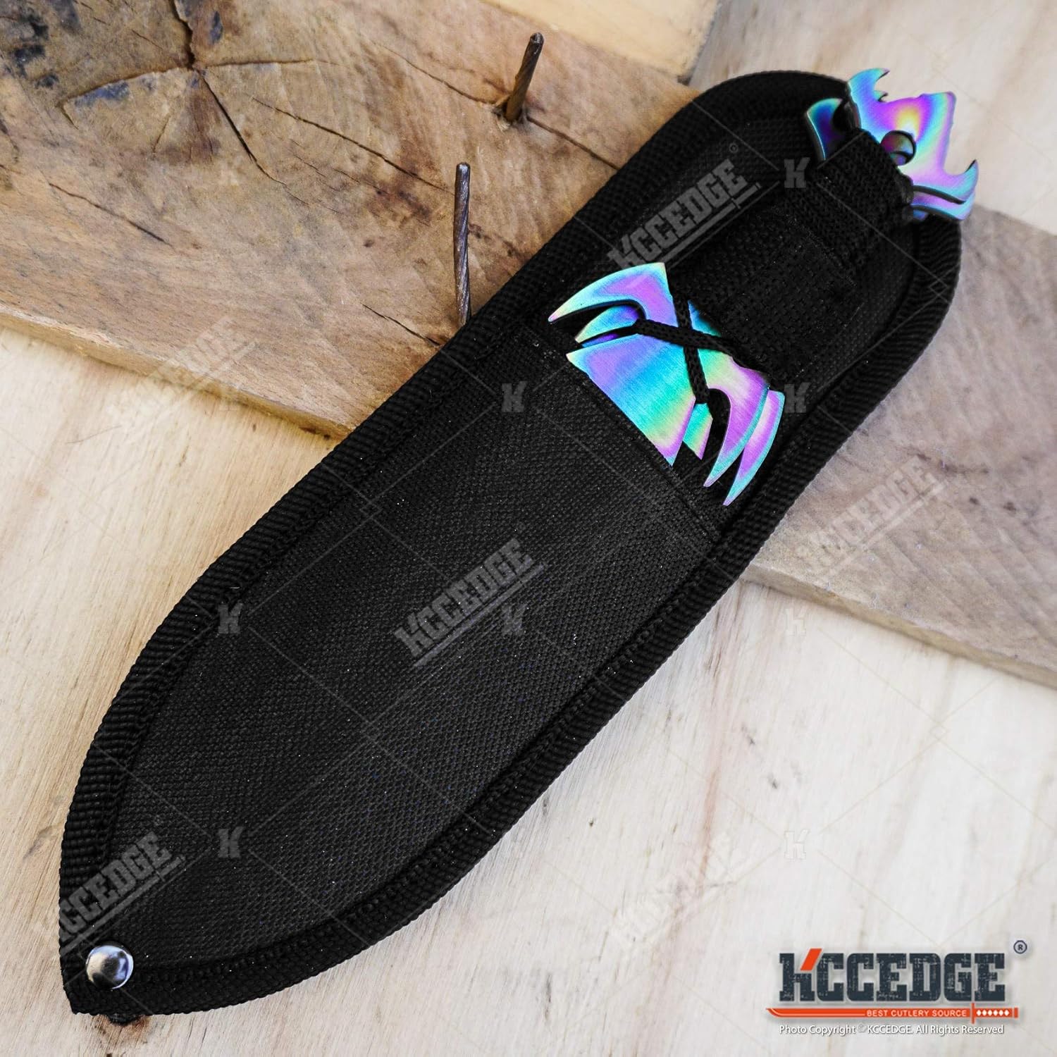 Tactical Knife Survival Knife Hunting Knife 7.5" Skull Throwing Knives Set Fixed Blade Knife Razor Sharp Edge Camping Accessories Survival Kit Tactical Gear 74427 (Rainbow) : Sports & Outdoors