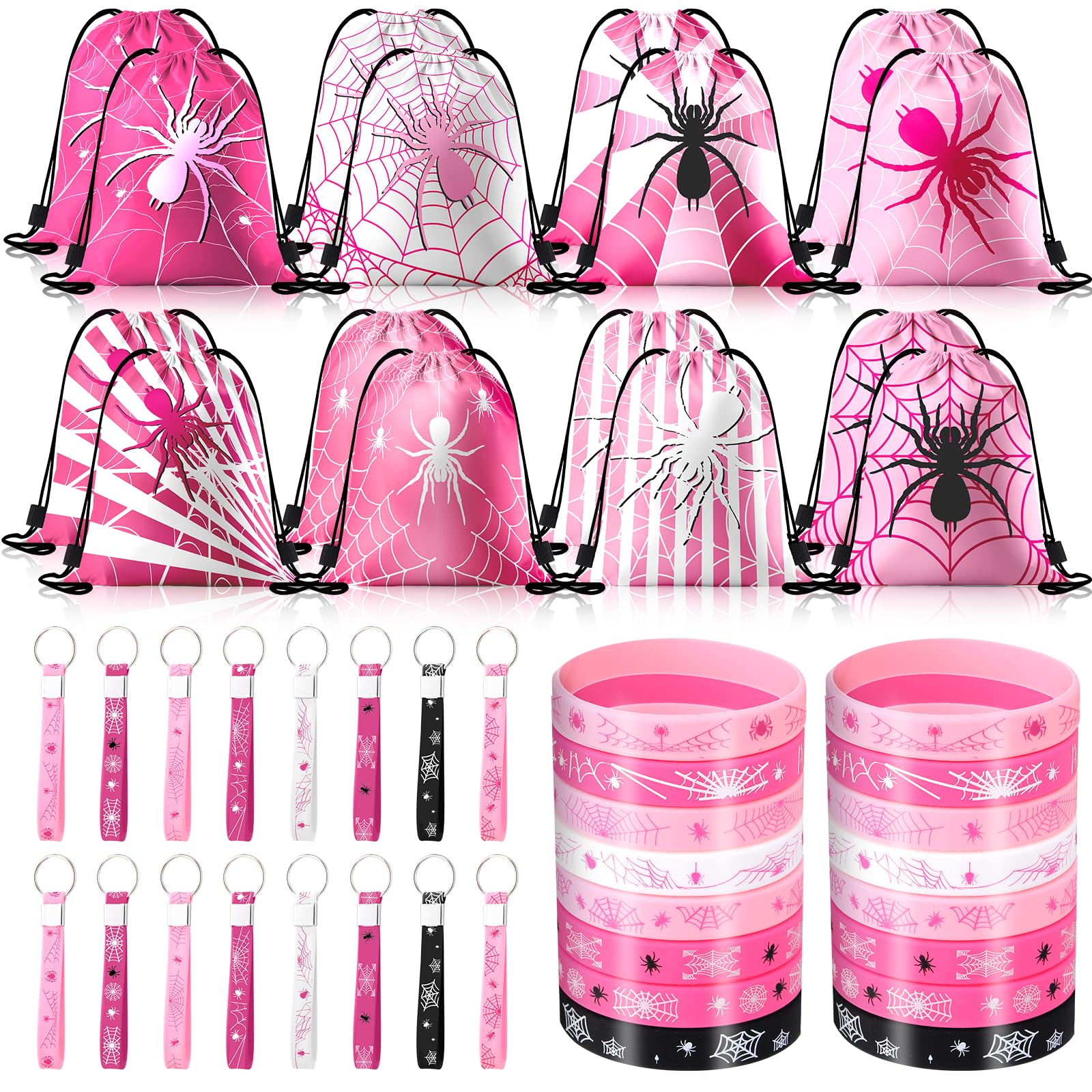 Amazon.com: 48pcs Pink Spider Birthday Party Favors Drawstring Bag