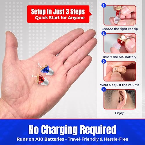Miniatura 6 de Amplificador de audición digital premium  Invisible en Canal CIC en la oreja mini potenciador de sonido casi invisible cancelación de ruido