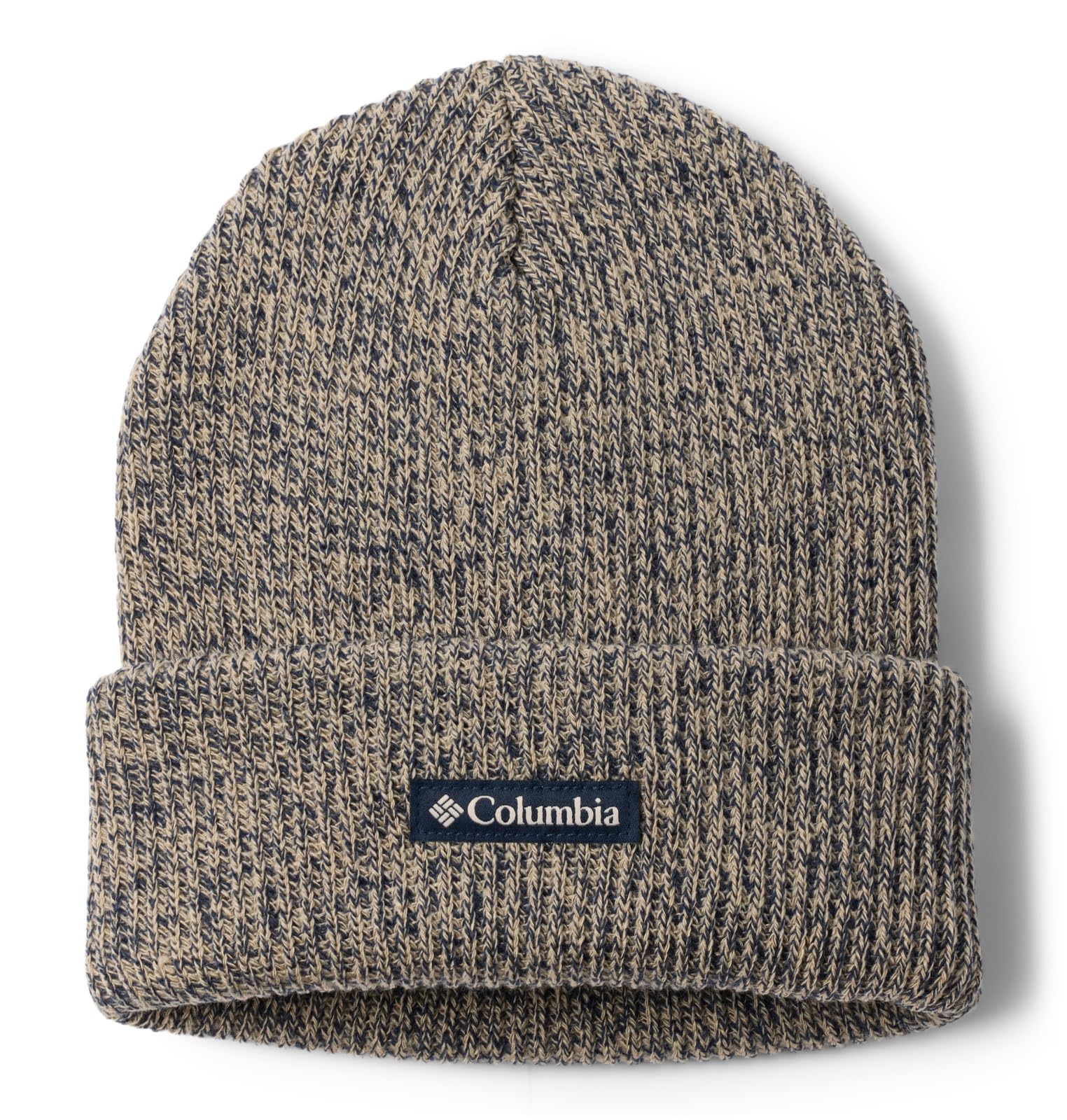 Columbia Unisex's Whirlibird Cuffed Beanie Hat, Ancient Fossil/Collegiate Navy Marled/Logo, One Size