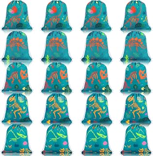 20 Pcs Dinosaur Party Favor Bags, Dino Goodie Bag for Snacks