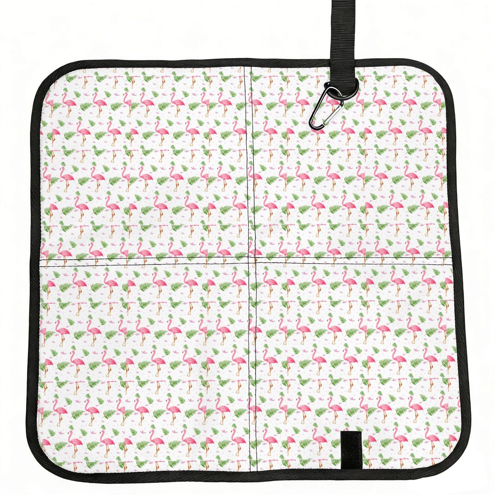 VCzsdff White Flamingo Print Portable Seat Cushion Folding Bleacher Pad Compact Picnic Sitting Mat Polyester 40cm