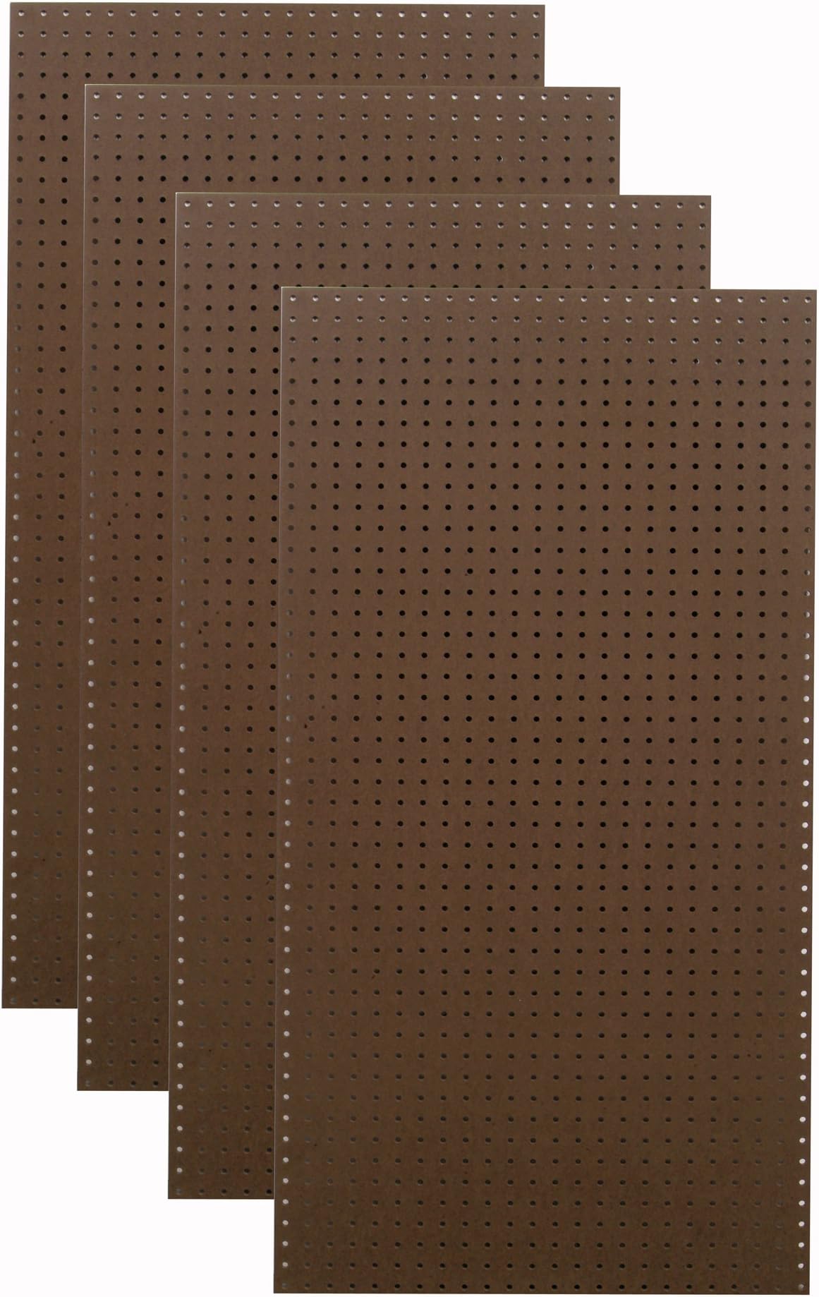 Tempered Wood Pegboard TPB-4BR 24-Inch W x 48-Inch H x 1/4-Inch D Heavy Duty Commercial Grade Round Hole Pegboards, Brown