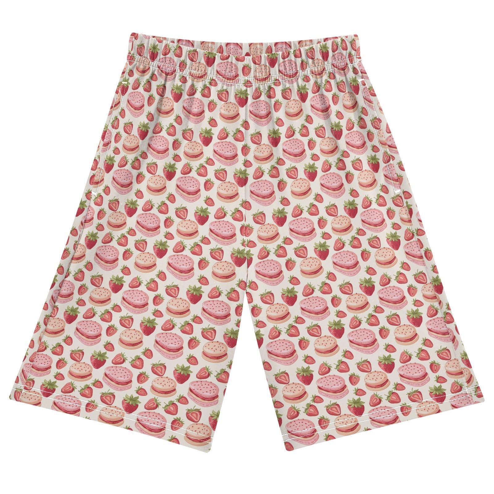 ALAZA Football Strawberry Cakes Youth Athletic Shorts for Boys and Girls Size 11-12 Years